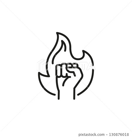 Flaming Fist Icon Flaming Fist Icon 130876018