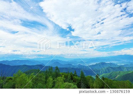 長野縣美原高原藍天風景 130876159