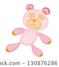 Illustration of a relaxed pink teddy bear PNG clip art illustration 130876286