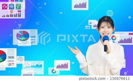 A woman presenting A woman presenting 130876611