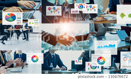 Various business scenes and analysis data 130876672