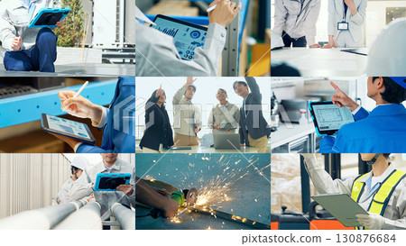 Collage video of various industrial scenes Collage video of various industrial scenes 130876684