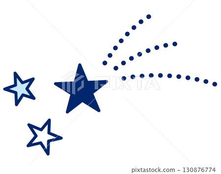 時尚的平面設計流星/插畫素材 130876774