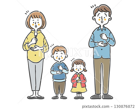 理解的年輕家庭，全身，向量 130876872