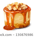 Caramel nut cake illustration 130876986