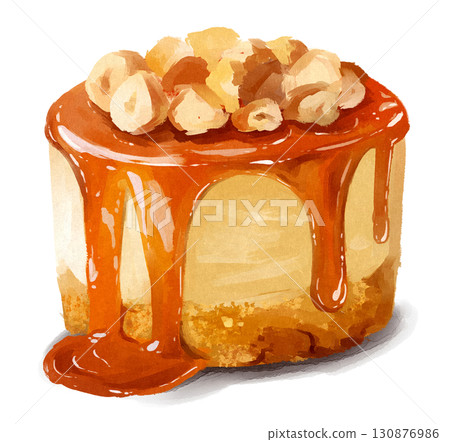 焦糖堅果蛋糕插圖 焦糖堅果蛋糕插圖 130876986