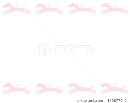 手繪可愛飛馬架2026粉紅新年素材 130877041