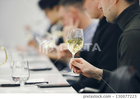 Wine Tasting Event Focus, Faceless Close Up Photo 130877223