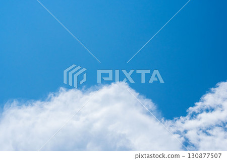 Summer sky: Clear blue sky and fluffy clouds 10 130877507