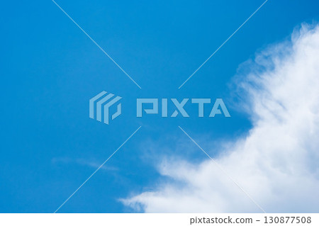 Summer sky: Clear blue sky and fluffy clouds 11 130877508