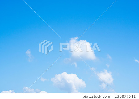 Summer sky: Clear blue sky and fluffy clouds 14 130877511