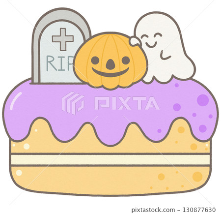Cute pastel fancy Halloween party cake 130877630