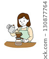 A woman making hand-dripped coffee 130877764