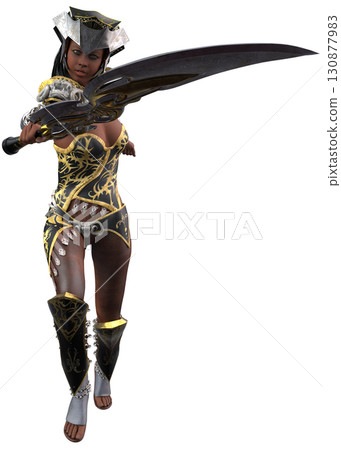 3D Fantasy Warrior Woman in Ornate Battle Armor 3D Fantasy Warrior Woman in Ornate Battle Armor 130877983