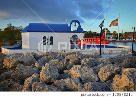 Beautiful little Greek chapel. Classic nice concept for travel and holidays in Greece. Beautiful little Greek chapel. Classic nice concept for travel and holidays in Greece. 130878213