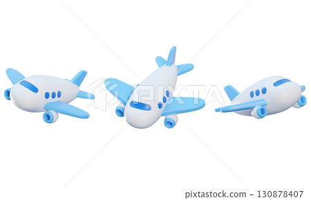 cartoon style airplane 3D graphic cartoon style airplane 3D graphic 130878407