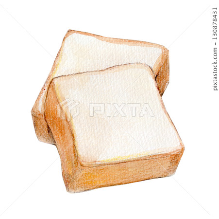 Watercolor illustration, hand-drawn illustration, analog illustration, bread Watercolor illustration, hand-drawn illustration, analog illustration, bread 130878431
