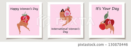 International Womens Day Art with Female Fruit Figures International Womens Day Art with Female Fruit Figures 130878446