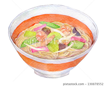 Watercolor illustration, hand-drawn illustration, analog illustration, champon Watercolor illustration, hand-drawn illustration, analog illustration, champon 130878552