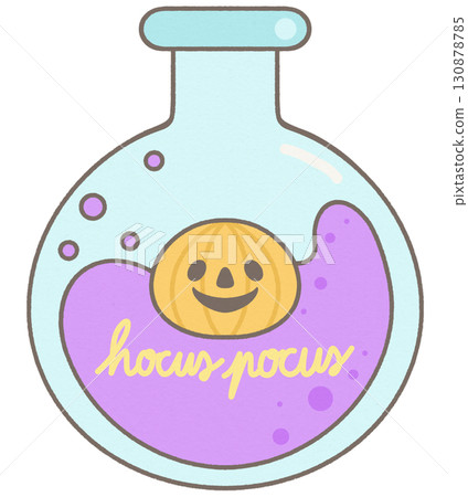 Cute Spooky Halloween Pumpkin magic potion 130878785