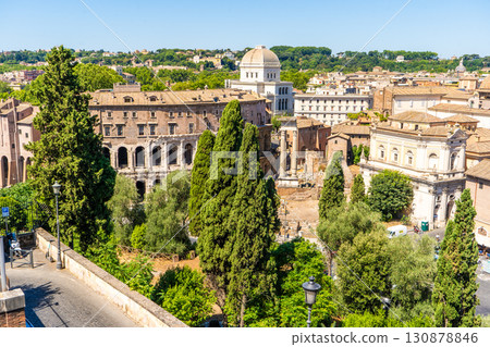 Great Synagogue in Rome Italy arch columns street old architecture cityscape Great Synagogue in Rome Italy arch columns street old architecture cityscape 130878846
