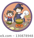 Halloween pumpkin soup and parent and child 130878948