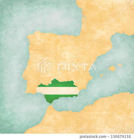 Map of Iberian Peninsula - Andalusia 130879138