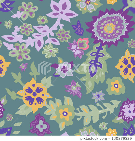 Colorful Botanical Floral Seamless Pattern Colorful Botanical Floral Seamless Pattern 130879529