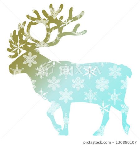 Reindeer and snowflake illustration 130880107