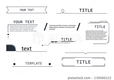 Set Text box callout tech line texbox frame, border. Modern simple title bar, templates, modern banners of lower third Set Text box callout tech line texbox frame, border. Modern simple title bar, templates, modern banners of lower third 130880222