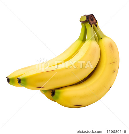 Ripe bunch of bananas on a white background. The image is suitable for the concepts of healthy eating, diets and tropical fruits. 130880346