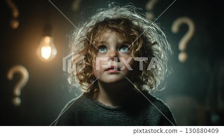 question mark with light bulb, question mark question mark with light bulb, question mark 130880409