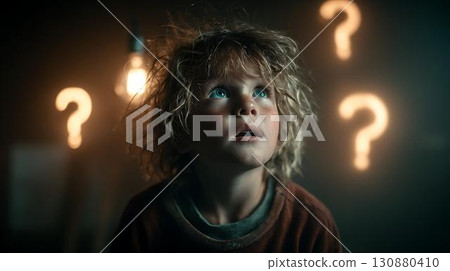 question mark with light bulb, question mark 130880410