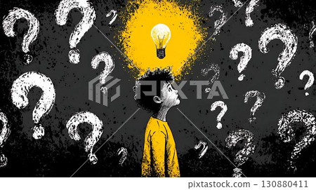 question mark with light bulb, question mark question mark with light bulb, question mark 130880411