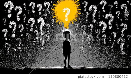 question mark with light bulb, question mark question mark with light bulb, question mark 130880412