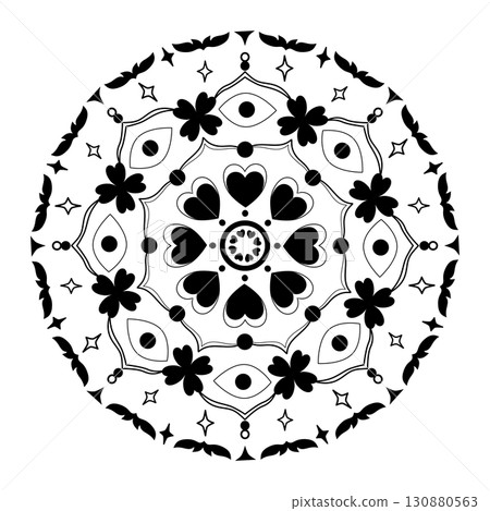 Boho-Chic Mandala Art for Fabric Printing 130880563