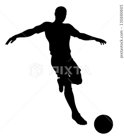 Football Soccer Player Silhouette Man Football Soccer Player Silhouette Man 130880605