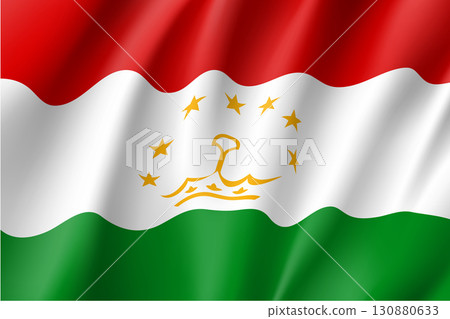 Tajikistan national flag. Patriotic symbol in official country colors. Illustration of Asian state flag. Vector icon 130880633