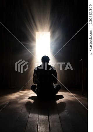 lonely desperate man pray and ask god about help, tired male in desert lonely desperate man pray and ask god about help, tired male in desert 130881599