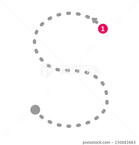 Tracing alphabet letter s lowercase prewriting dotted line element for kindergarten and preschool kids worksheet for handwriting practice activity 130881663