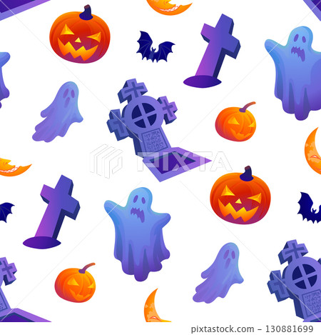Halloween seamless pattern 130881699