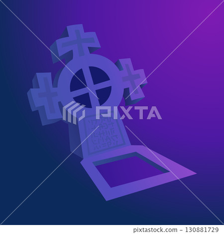 Halloween tombstone with cross Halloween tombstone with cross 130881729
