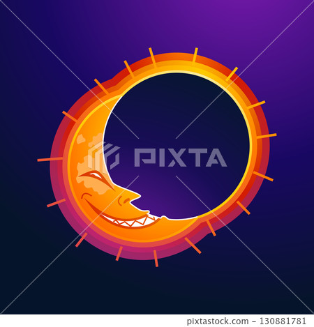 Halloween crescent moon eclipse Halloween crescent moon eclipse 130881781