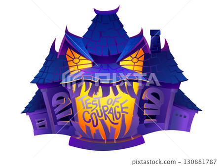 Halloween spooky haunted house 130881787
