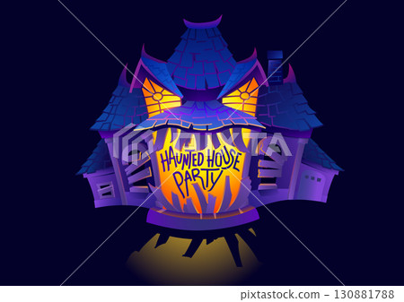 Halloween spooky haunted house 130881788