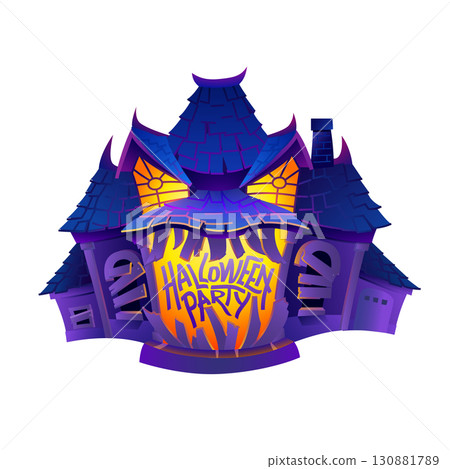 Halloween spooky haunted house 130881789