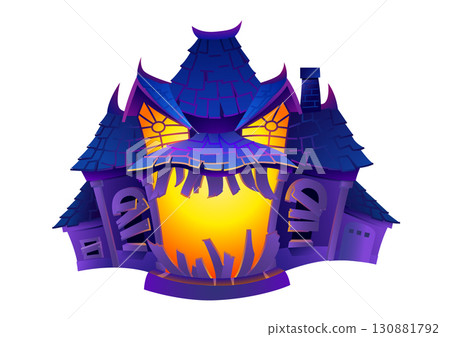 Halloween spooky haunted house 130881792