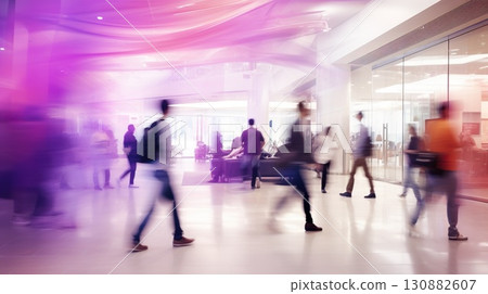 busy people at shopping mall, blurred motion and selective focus, men and women in rush at retail shop trading center busy people at shopping mall, blurred motion and selective focus, men and women in rush at retail shop trading center 130882607