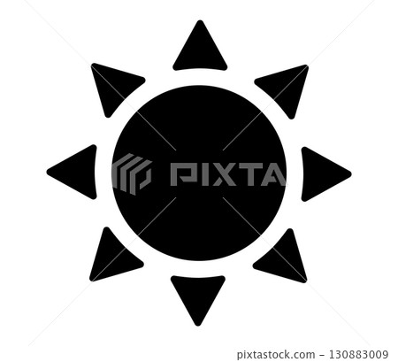 Simple sun silhouette icon vector Simple sun silhouette icon vector 130883009