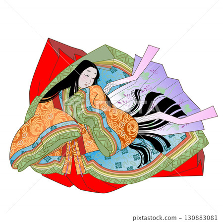 Illustration of Dainisanmi - Twelve-Layered Kimono Illustration of Dainisanmi - Twelve-Layered Kimono 130883081